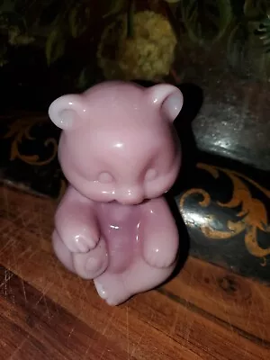 Buy Vintage Fenton  Pink Slag Sitting Bear Figurine  Rare • 52.05£