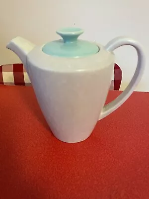 Buy Poole Twintone Pottery - Sky Blue & Dove Grey Coffee Pot • 13£