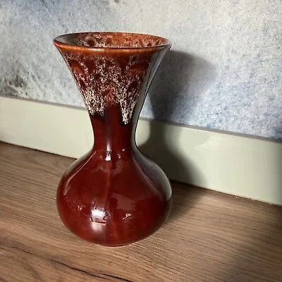 Buy Vintage Kernewek Pottery Dripware Vase Brown Cornwall 19cm • 3.51£