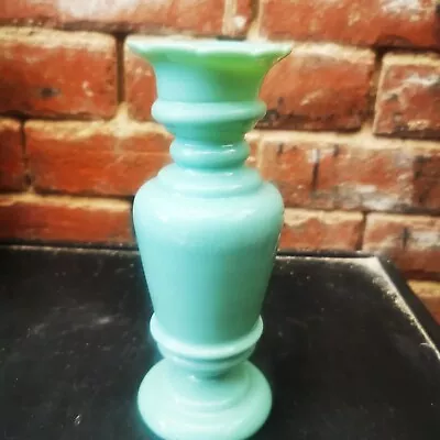 Buy Antique Celadon Green Opaline Glass Vase, Napolean Iii Green Milk Glass Vase • 32.99£