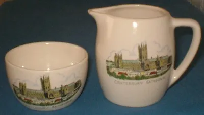 Buy Vintage Canterbury Cathedral Jug And Bowl By New Devon Pottery Newton Abbot • 7.99£