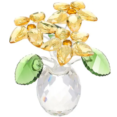 Buy  Crystal Daisy Flower Paperweight Table Decor Sunflower Ornament Base • 12.69£