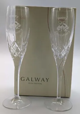 Buy Galway Irish Anniversary  Champagne Wine Crystal Stemware-1 Pair • 28.56£