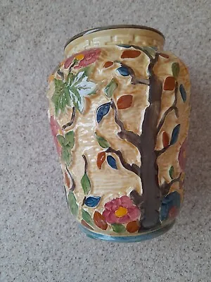 Buy H.j. Wood Indian Tree Vintage Vase Hand Painted Staffordshire England 8 Ins Tall • 12£