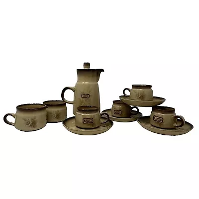 Buy Denby Memories Stoneware 12 Pc Set Coffee Pot Cream Sugar Espresso Cup England • 172.62£