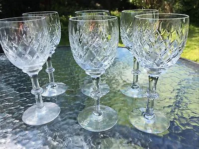 Buy Webb Corbett Crystal Rollestone Wine Glass X 6 Glasses • 130£