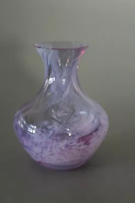 Buy Caithness Pink Swirl 10cm Squat Vase - VGC • 9.95£
