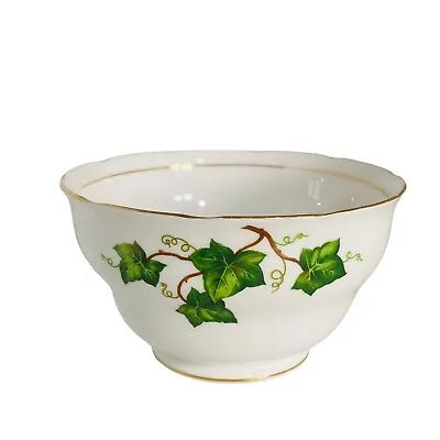 Buy Vintage Colclough Ivy Leaf Sugar Bowl Bone China White Green 6cm X 10.5cm • 9.99£