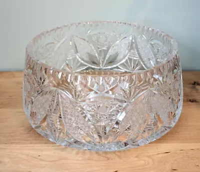 Buy Bohemian Czech Crystal Glass Bowl 8  Queen Lace Hand Cut • 45£