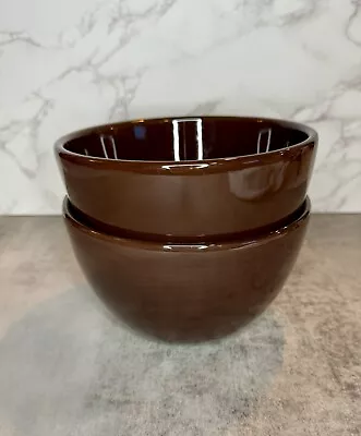 Buy Set Of 2 Pottery Barn Sausalito Chocolate Brown Cereal Soup Bowls • 19.28£