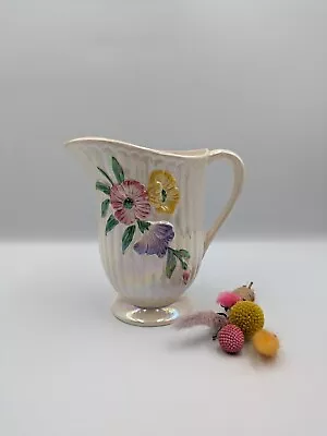 Buy Pretty Vintage 1950 S Maling Lustre Jug Vase Floral Milk Retro Prop Flowers Old • 6.99£