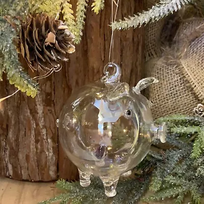 Buy Clear Glass Pig Bauble Christmas Tree Hanging Decoration Fun  • 10.99£