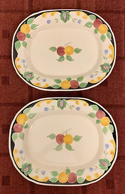 Buy 2 Vintage Adams Hand Painted Titian Ware Platters App 11.25” X 9”, Fruit Pattern • 8£