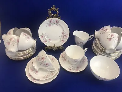 Buy Vintage Fine Bone China Tea Set 10 Cups 12 Saucers 12 Plates 1 Sugar 1 Milk • 50£