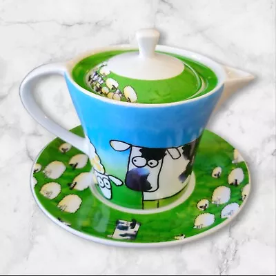 Buy Blarney Porcelain 3 Piece Tea Set Cow/Sheep Irish Fine China Made In Ireland  • 21.34£