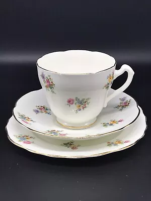 Buy Vintage Adderley Floral Bone China Trio Teacup Saucer Plate Fluted Gilt English • 1.50£