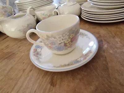 Buy Poole Pottery Fleur Tea Cup And Saucer Set X1 Pretty Floral Part Set • 4.25£