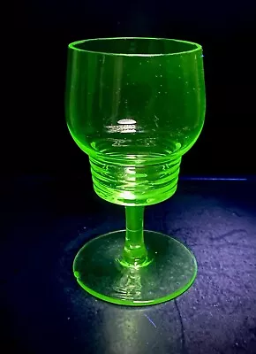 Buy VINTAGE Art Deco Green Uranium Wine Glass Has A Little Chip On Foot • 0.99£
