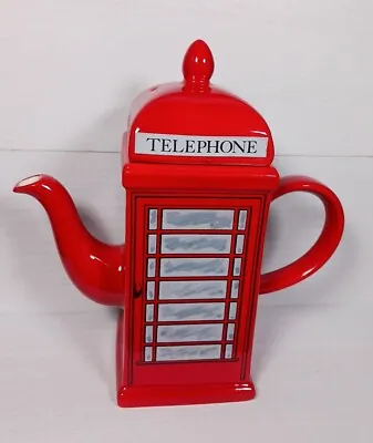 Buy Telephone Box Teapot By Price Kensington Potteries 8.5  Vintage Red Collectable • 14.95£