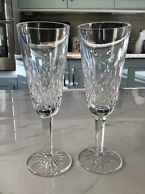Buy Pair Of Waterford Cut Crystal Champagne Flutes / Glasses - 18.5cm High • 30£