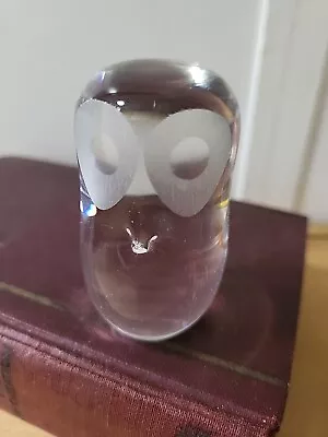 Buy Vtg MCM Wedgewood Clear Crystal Owl 3.25  No Issues Modernist • 21.10£