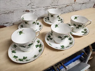 Buy Colclough Ivy Leaf Bone China Partial Set Tea Cup, Saucer, Tea Plates • 10£