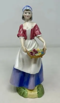 Buy Royal Doulton Dawn Flower Basket Ornament Lady Figurine HN3258 Bone China 1989 • 39.99£