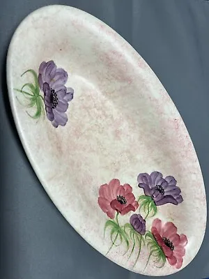 Buy Vintage Radford Hand Painted Floral Oval Shallow Bowl - Mid Century 12  Long • 39£