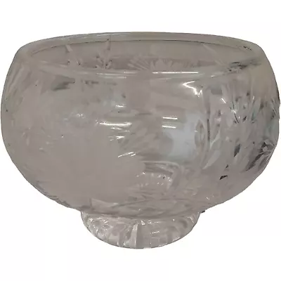 Buy Crystal Glass Footed Trifle Dish Fruit Bowl Cut Glass Bowl Floral • 4.99£