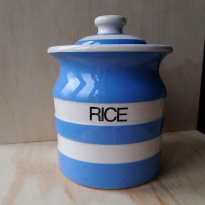 Buy TG Green Cornishware The Original Cornish Blue Church Gresley Rice Jar • 28£