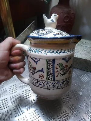 Buy French Faience Pouring Vessel Jug Pitcher 23 Cm  Minor Fitting To Rim   • 35£