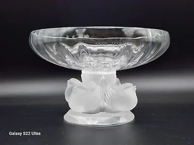Buy Vintage Signed/marked Lalique France Crystal Nogent Frosted Bird Pedestal Bowl!! • 275.01£