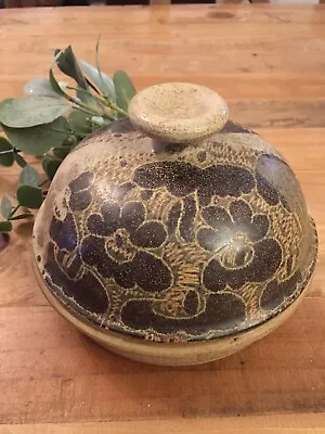 Buy Crich Pottery Diana Worthy Cheese Dome Small Rustic Design Brown Taupe Tones • 32.99£