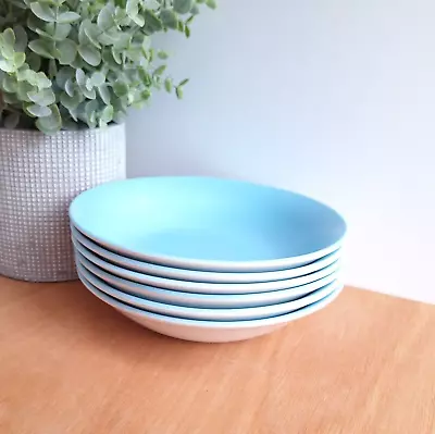 Buy Poole Pottery Cereal / Soup Bowls X 6 Blue And White • 19.99£