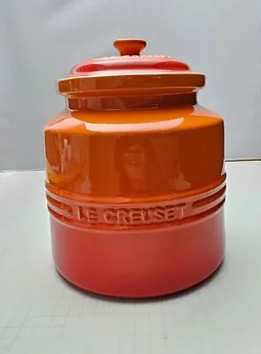 Buy LE CREUSET Cookie Biscuit Jar Volcanic Orange   • 25£