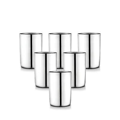 Buy Set 6 Stainless Steel Elegant Heavy Gauge Tumbler Glassware Drinkware • 124.13£