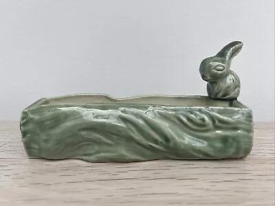 Buy Wade Whimsies  Pottery Collectibles   .  Green Rabbit On A Ceramic Log /tray • 13.50£