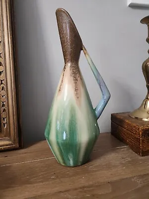 Buy Vintage Long Neck Funky Ceramic Salt Glazed Mid Modern Vase Signed • 33.18£