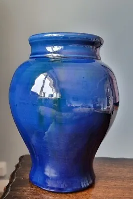 Buy Antique C.H Brannam Pottery Barum Barnstaple Devon Blue Baluster Vase 8.5” • 30£