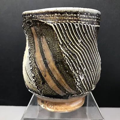 Buy RUTHANNE TUDBALL Studio Pottery - Salt Glazed Incised Stoneware Yunomi #1270 • 75£