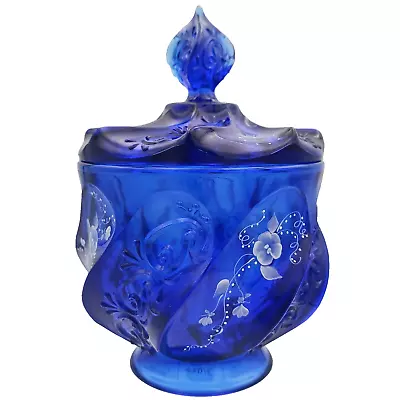 Buy Vibrant Blue Fenton Candy Dish, Hand-Painted & Signed (C. Smith) - Pristine! • 85.38£
