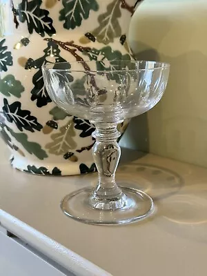Buy Stunning Late Victorian Lens Cut Faceted Stem Champagne Saucer / Coupe / Glass • 9.99£