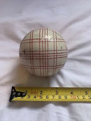 Buy 19th Century Scottish Pottery Old Carpet Bowl White Pink Red Plaid Check 4” • 26.99£