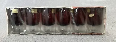 Buy Luminarc - France - 6 Vintage Suède No. 5 Ruby Red Clear Stem Glasses - Boxed • 15.99£