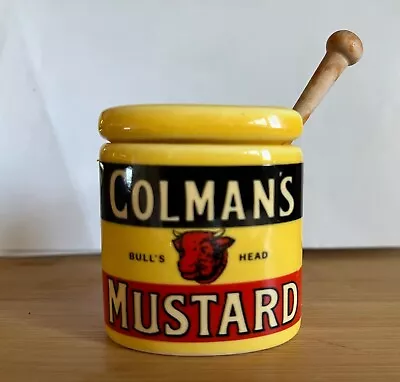 Buy Colman’s Mustard Pot From Holkham Pottery With Wooden Spoon • 9.99£
