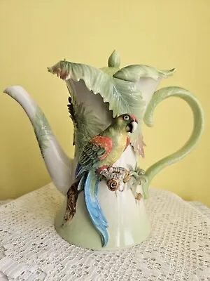 Buy Franz Porcelain Parrot Teapot Amazon Rain Forest Retired FZ00833 • 280£