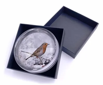 Buy Winter Robin On Snow Branch Glass Paperweight In Gift Box, AB-R22PW • 19.99£