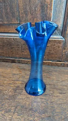 Buy Vintage Retro Cobalt Blue Glass Bud Vase • 3£