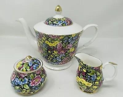 Buy Royal Victorian Fine Bone China Tea Set Made In England Teapot Sugar Creamer • 44.01£