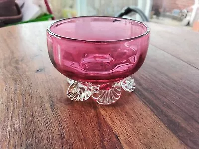Buy Vintage Cranberry Glass Bowl Small • 8£